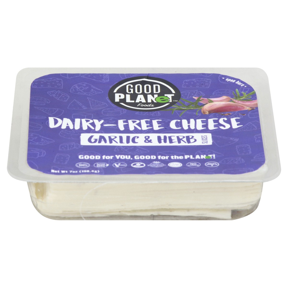 slide 12 of 13, GOOD PLANeT Dairy-Free Garlic & Herb Cheese Slices 7 oz, 7 oz