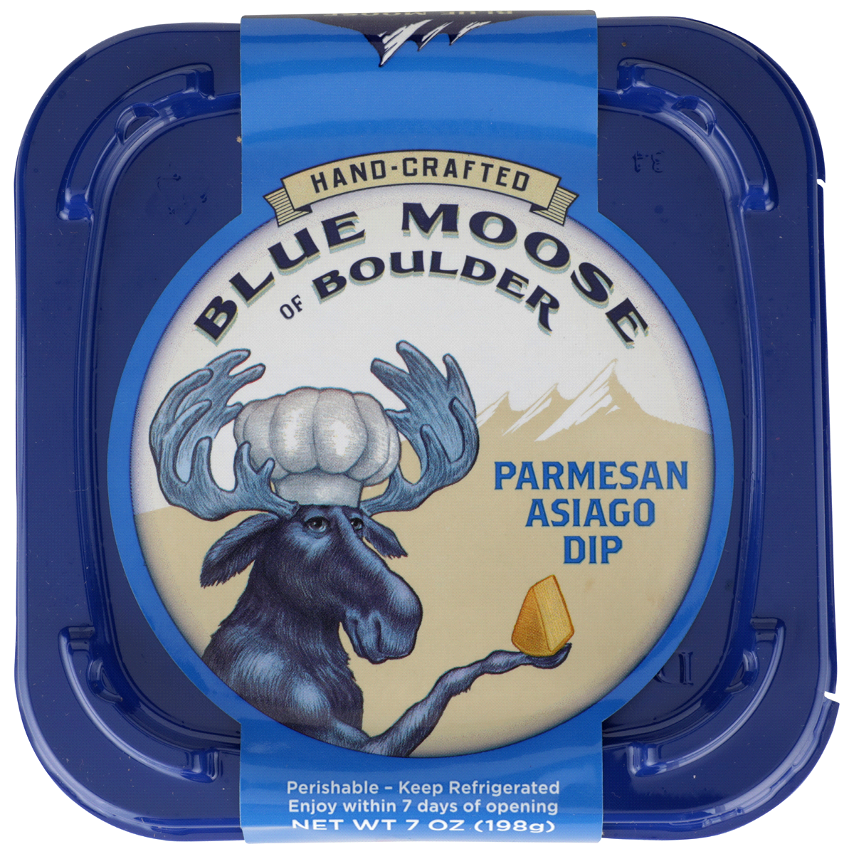 slide 1 of 1, Blue Moose of Boulder Parmesan Asiago Dip, 7 oz