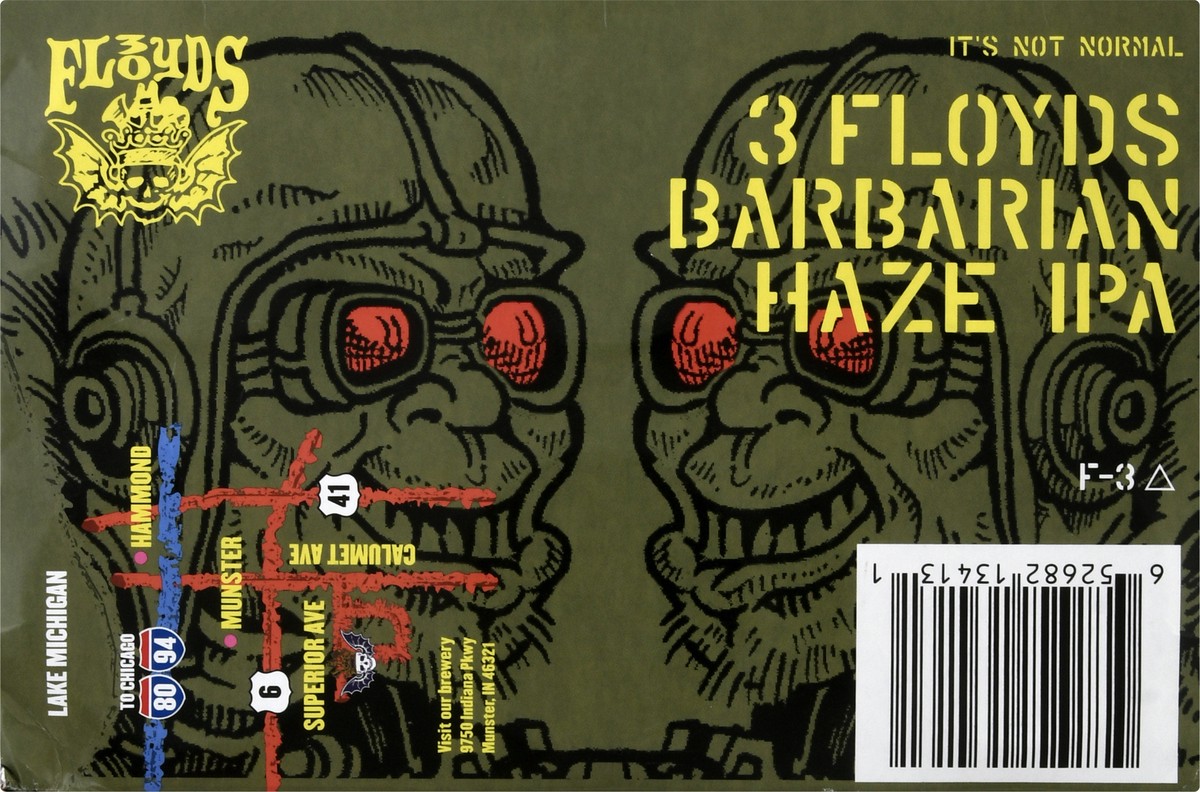 slide 5 of 9, Three Floyds Brewing Co. Barbarian Haze Brewing IPA Beer 6 ea, 1 ct