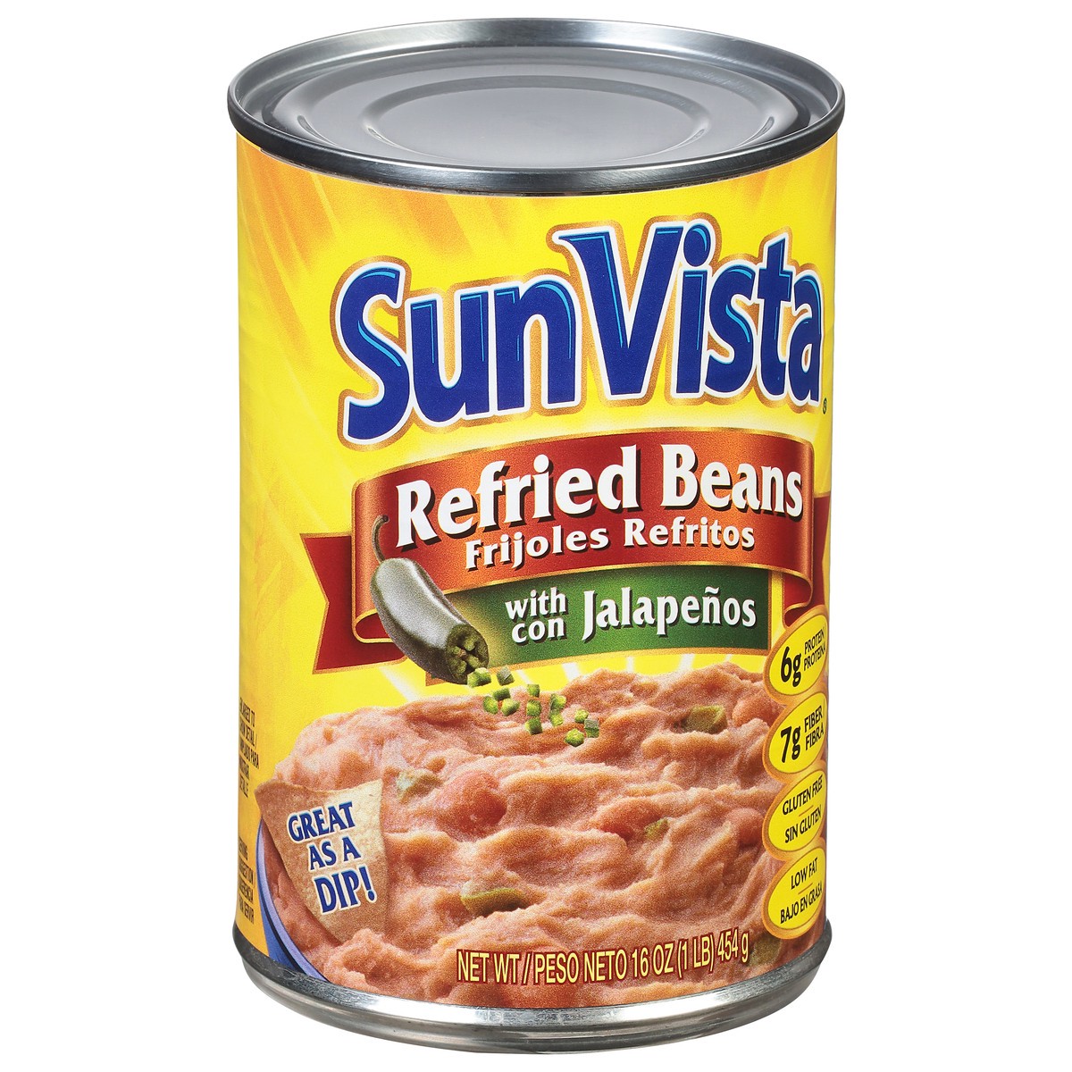 slide 7 of 9, SunVista Refried Beans with Jalapenos 16 oz, 16 oz