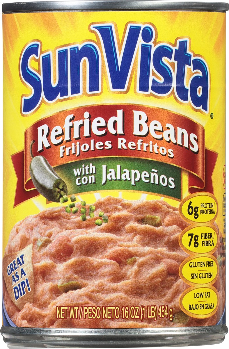 slide 8 of 9, SunVista Refried Beans with Jalapenos 16 oz, 16 oz