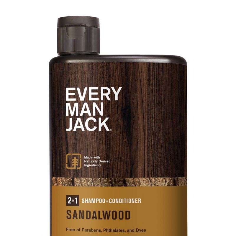 slide 1 of 1, Every Man Jack Sandalwood Daily 2-in-1 Shampoo and Conditioner for Men, Naturally Derived, 13.5 oz, 13.5 fl oz