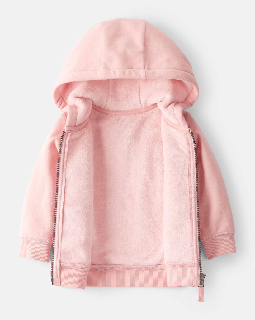 slide 2 of 3, Carter's Baby Girl DayDream Fleece Long-Sleeve Hooded Zip-Up Jacket - Pink Pink 18M, 1 ct