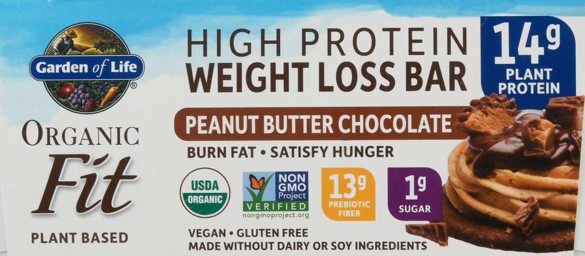 slide 4 of 9, Garden of Life Organic Fit High Protein 12 Pack Peanut Butter Chocolate Weight Loss Bar 12 ea, 12 ct