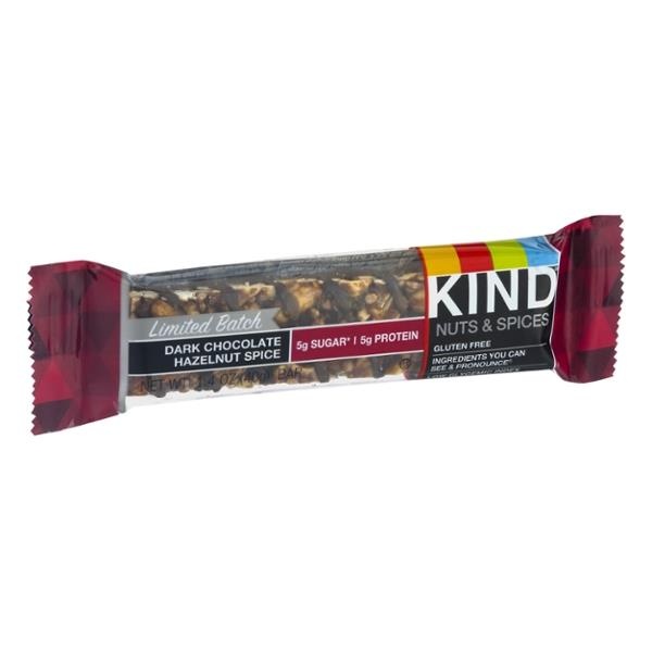 slide 1 of 1, Kind Dark Chocolate Hazelnut Spice Bar, 1.4 oz