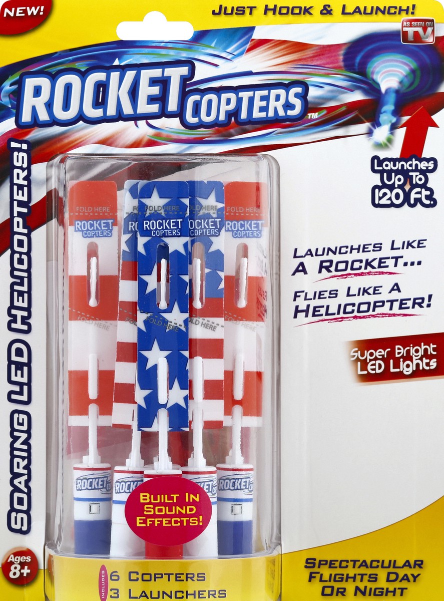 slide 1 of 8, Rocket Copters Toy 1 ea, 6 ct