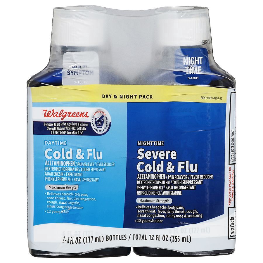 slide 1 of 1, Walgreens WALG MUCUS DAY/NIGHT LIQUID, 2 ct; 6 oz