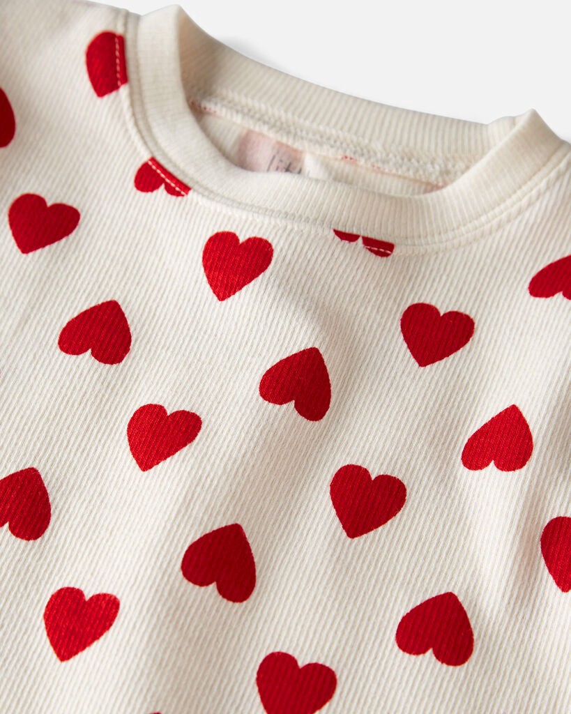 slide 3 of 3, Littleplanet Toddler Organic Cotton Pajamas in Forever Hearts Print Cream 2T, 1 ct