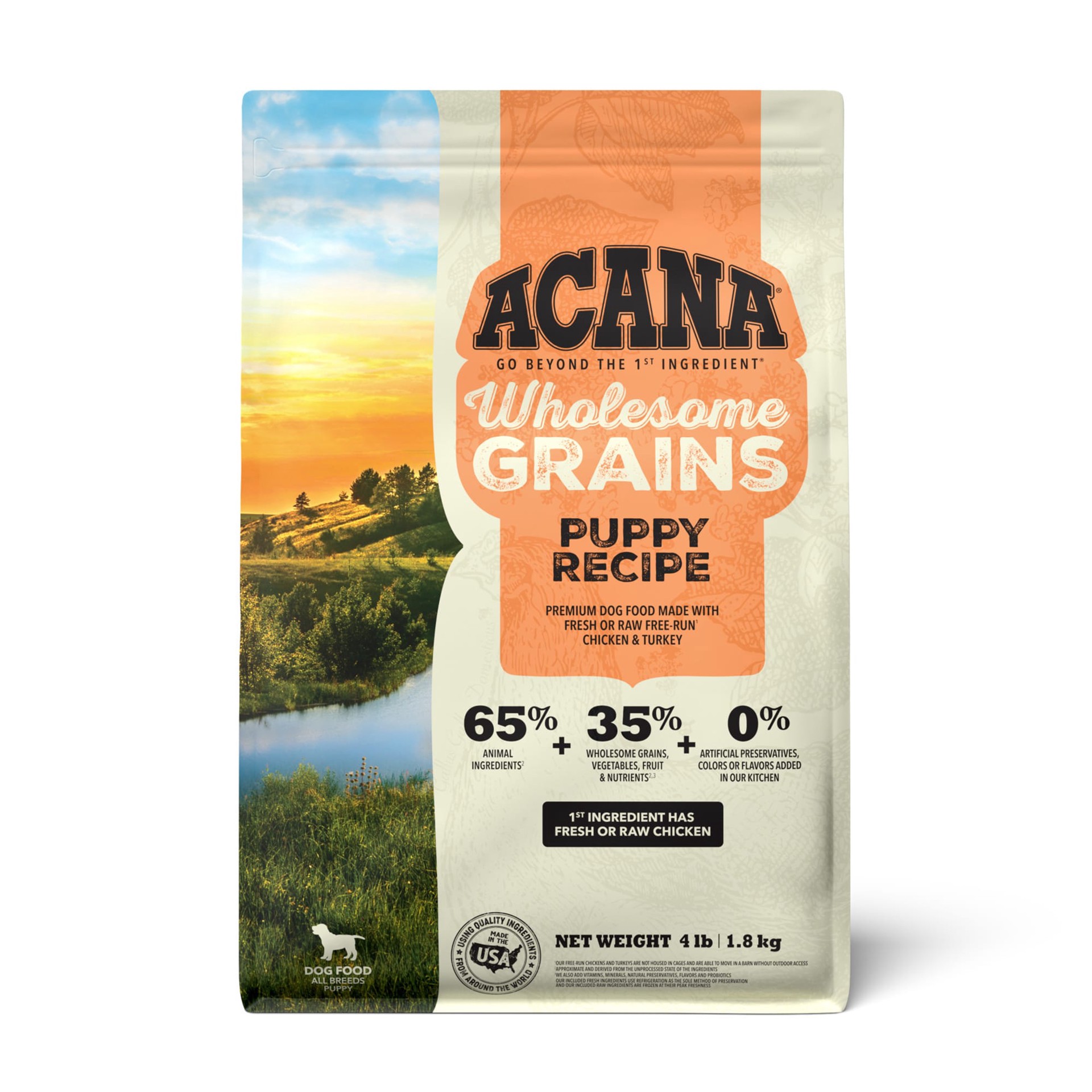 slide 1 of 3, ACANA Wholesome Grains Puppy, 4lb, 4 lb