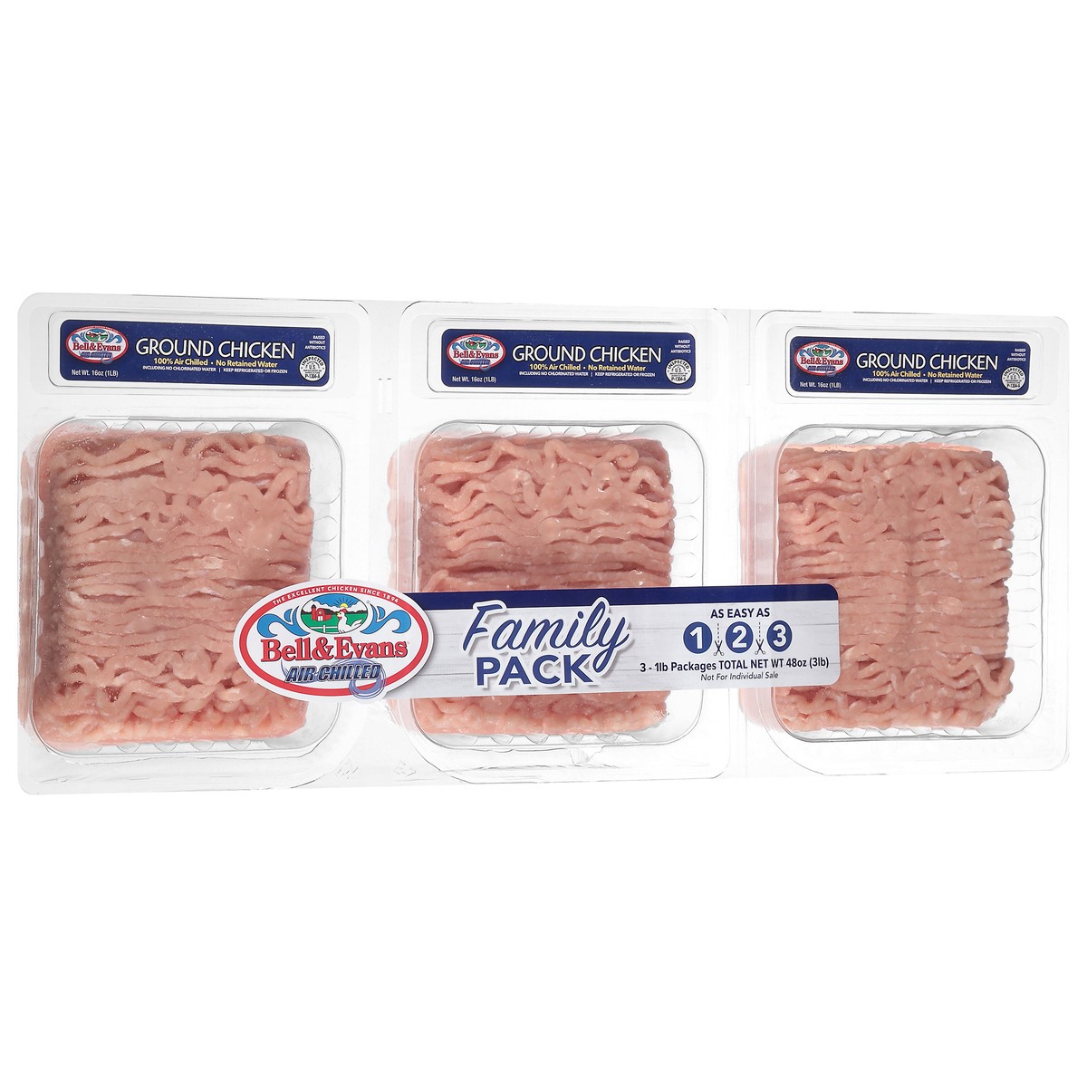slide 12 of 12, Bell & Evans Ultra Premium Ground Chicken Family Pack, 3 lb