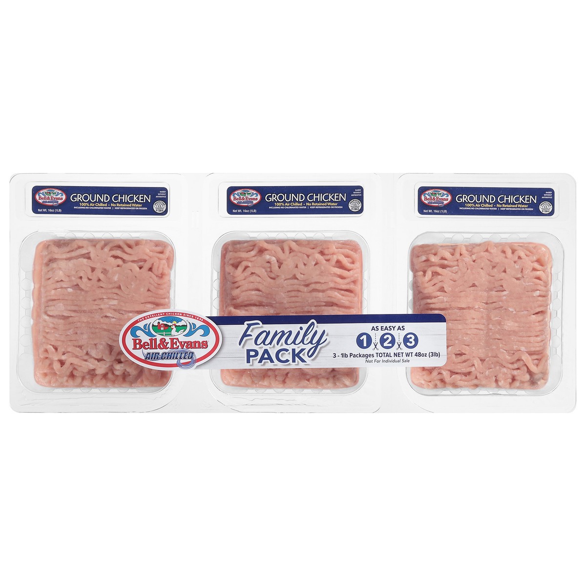 slide 7 of 12, Bell & Evans Ultra Premium Ground Chicken Family Pack, 3 lb