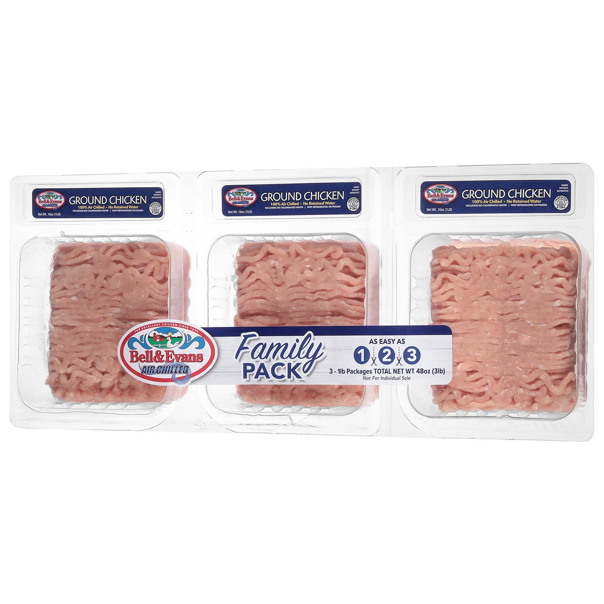 slide 8 of 12, Bell & Evans Ultra Premium Ground Chicken Family Pack, 3 lb