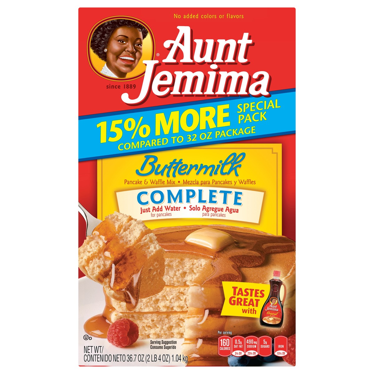 slide 1 of 6, Aunt Jemima Complete Pancake & Waffle Mix, Buttermilk, 32 oz