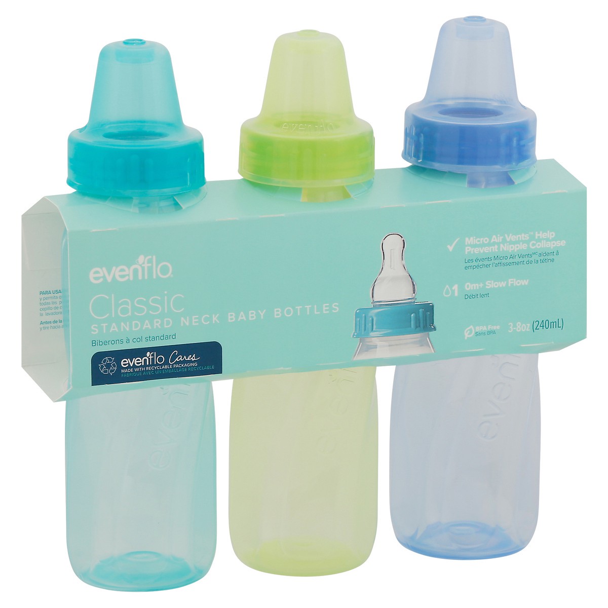 slide 7 of 9, Evenflo Baby Bottles 3 Pack, 3 ct