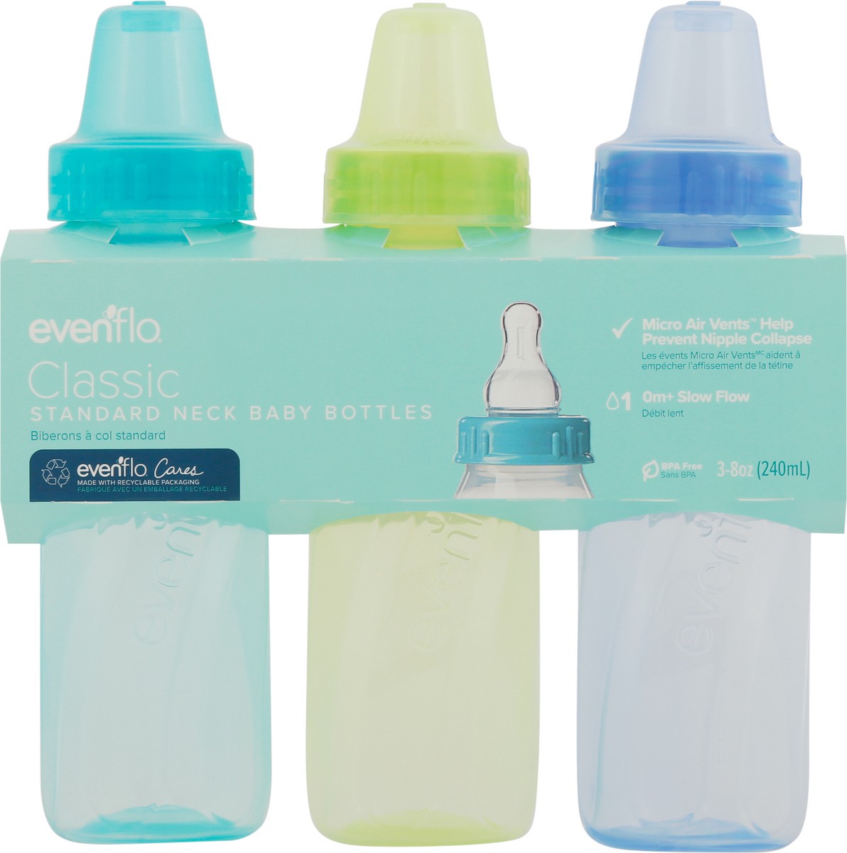 slide 3 of 9, Evenflo Baby Bottles 3 Pack, 3 ct