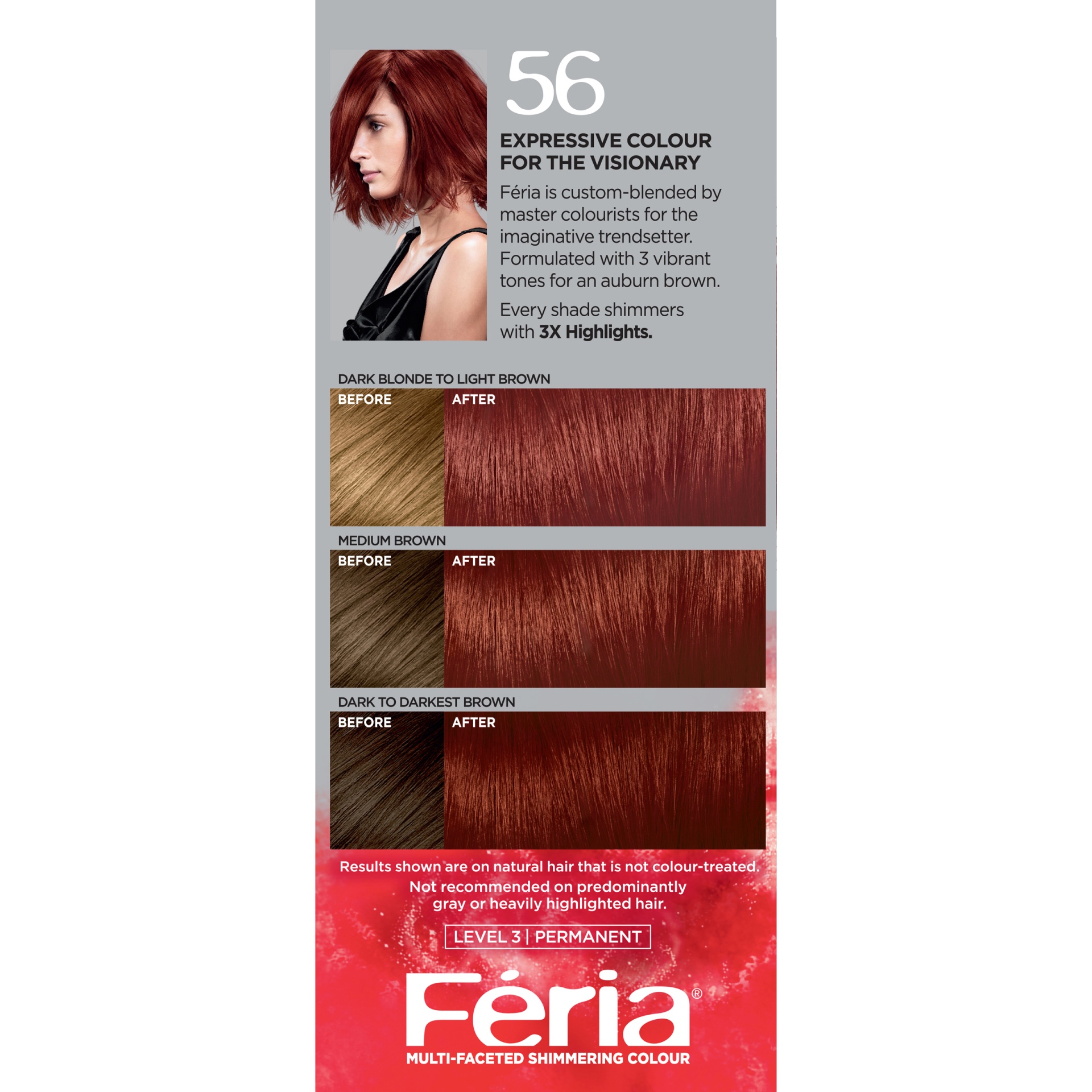 slide 6 of 7, L'Oréal Feria Multi-faceted Shimmering Permanent Hair Color 56 Brilliant Bordeaux, 1 kit