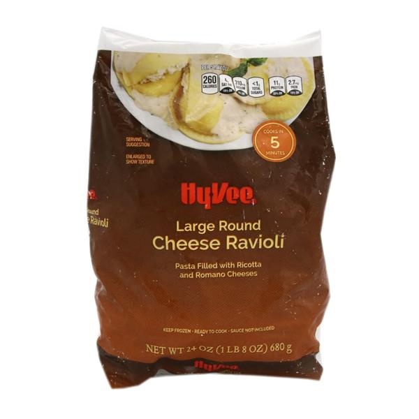 slide 1 of 1, Hy-Vee Large Round Cheese Ravioli, 24 oz