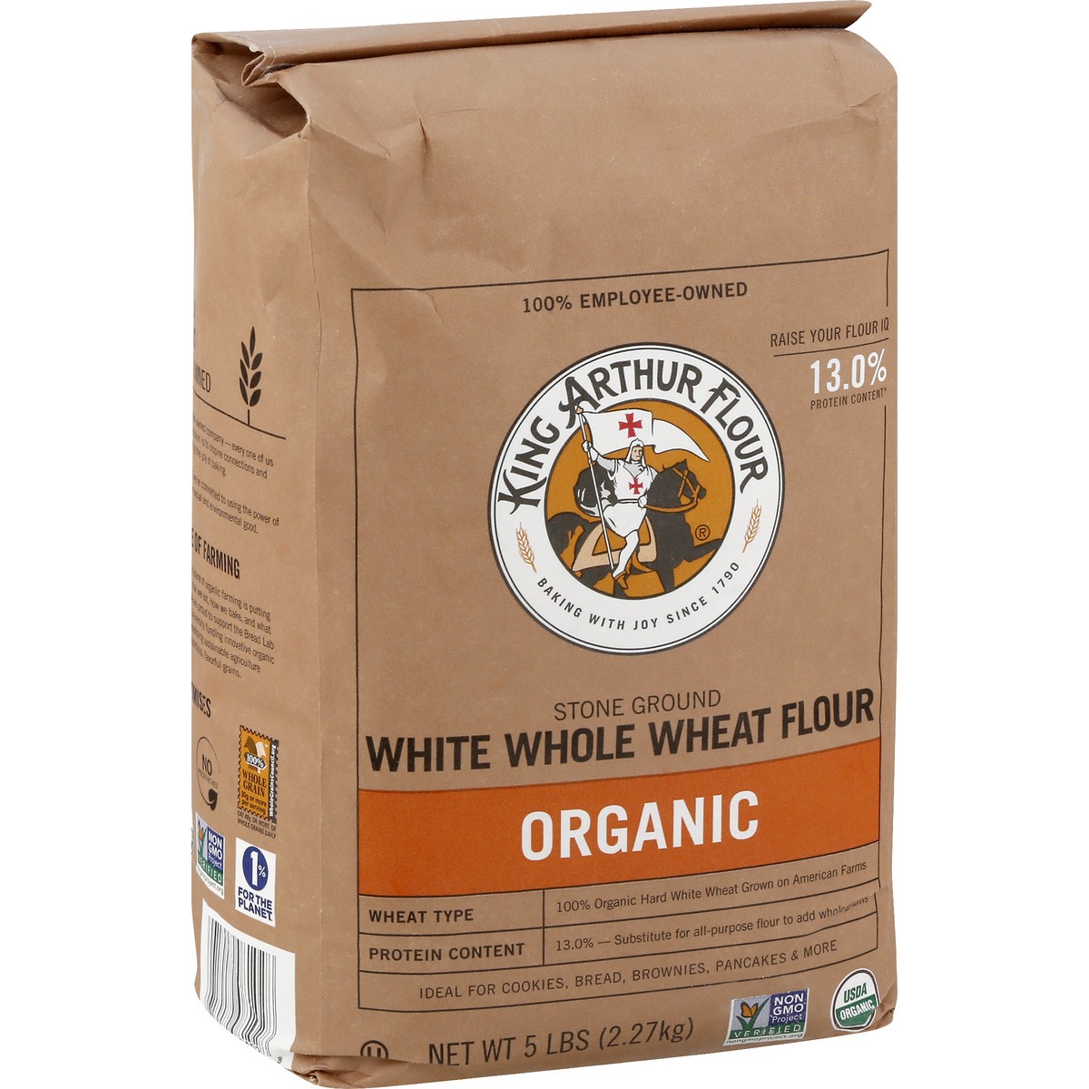 slide 6 of 10, King Arthur Organic White Whole Wheat Flour, 5 lb