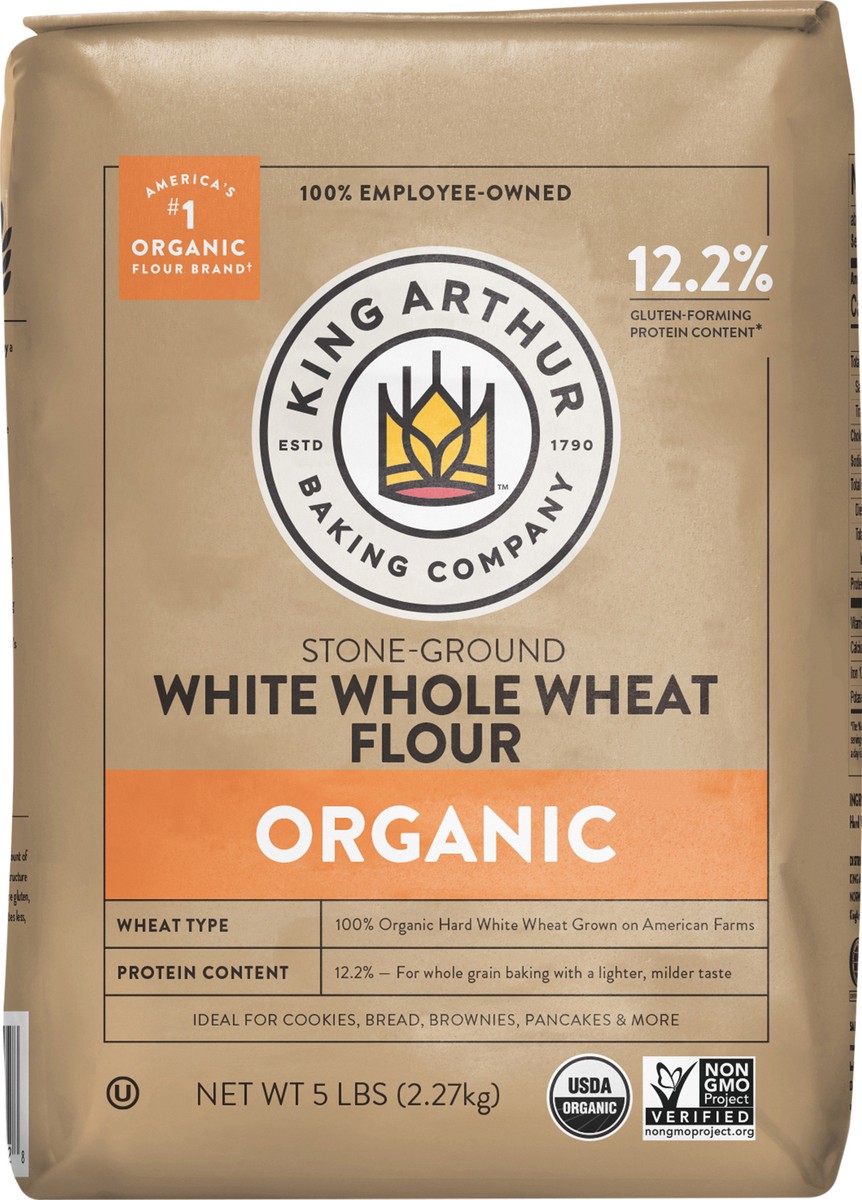 slide 1 of 10, King Arthur Organic White Whole Wheat Flour, 5 lb