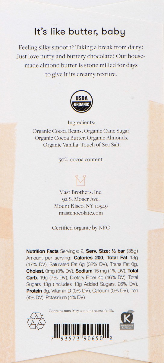 slide 5 of 8, Mast Almond Butter Chocolate 70 gr, 70 g