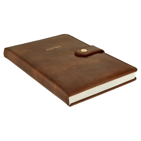 slide 2 of 2, 6x8 Deluxe Journal Brown PU w/ Snap Closure, 1 ct