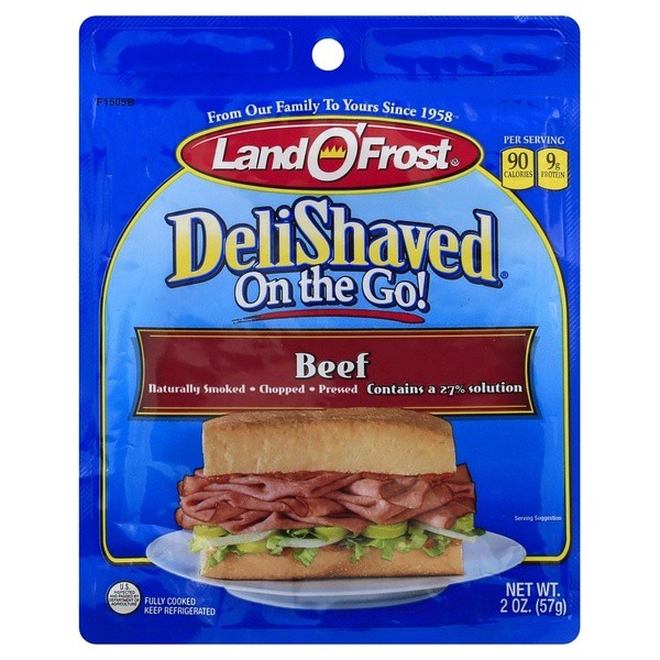 slide 1 of 1, Land O' Frost Deli Shaved On The Go Beef, 2 oz