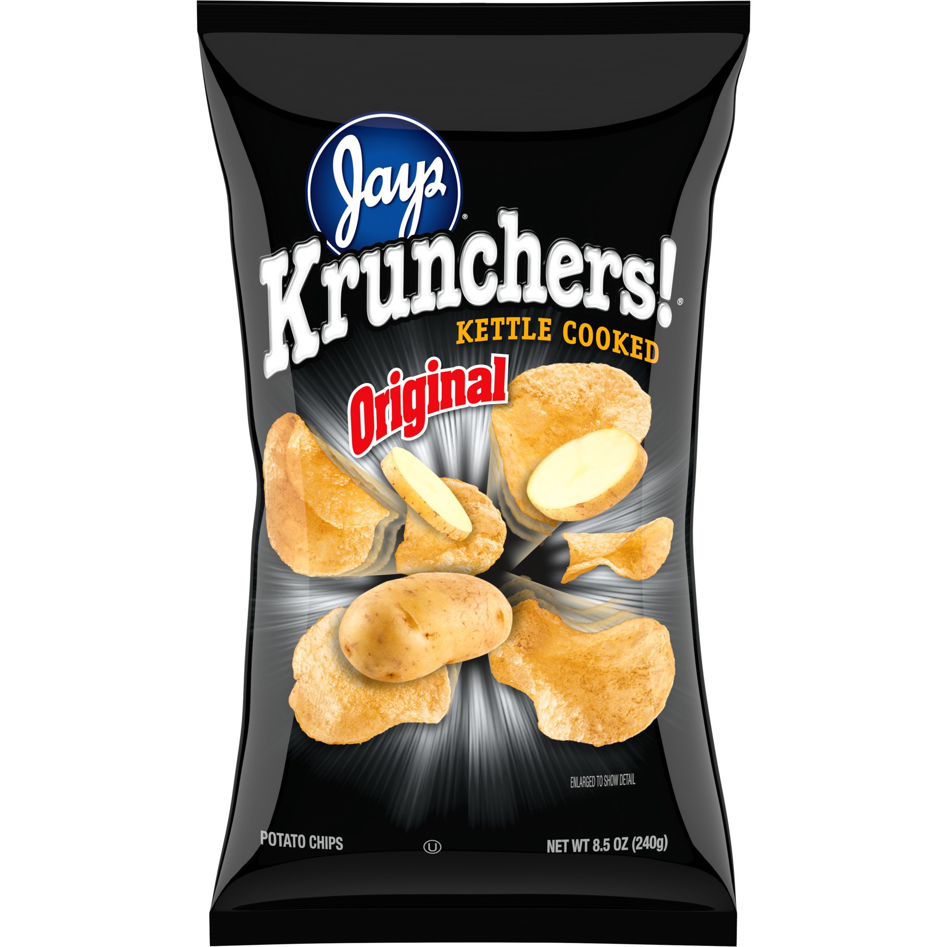 slide 1 of 5, Kruncher's! Kettle Cooked Potato Chips, Original Chips, 8.5 Oz Bag, 8.5 oz