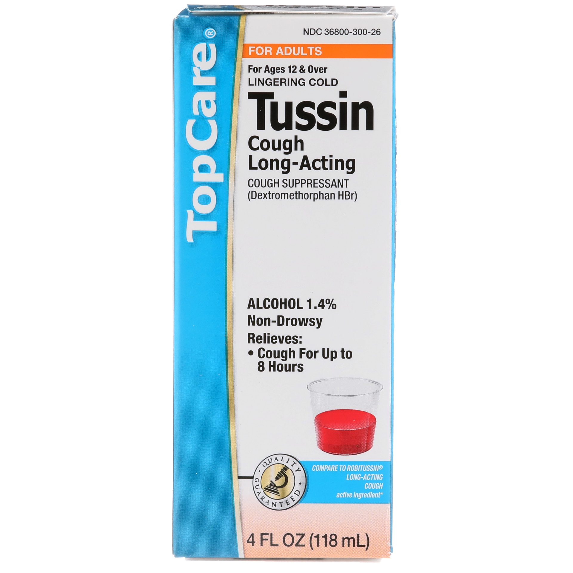 slide 1 of 6, TopCare Tussin Long Lasting Cough Liquid, 4 fl oz