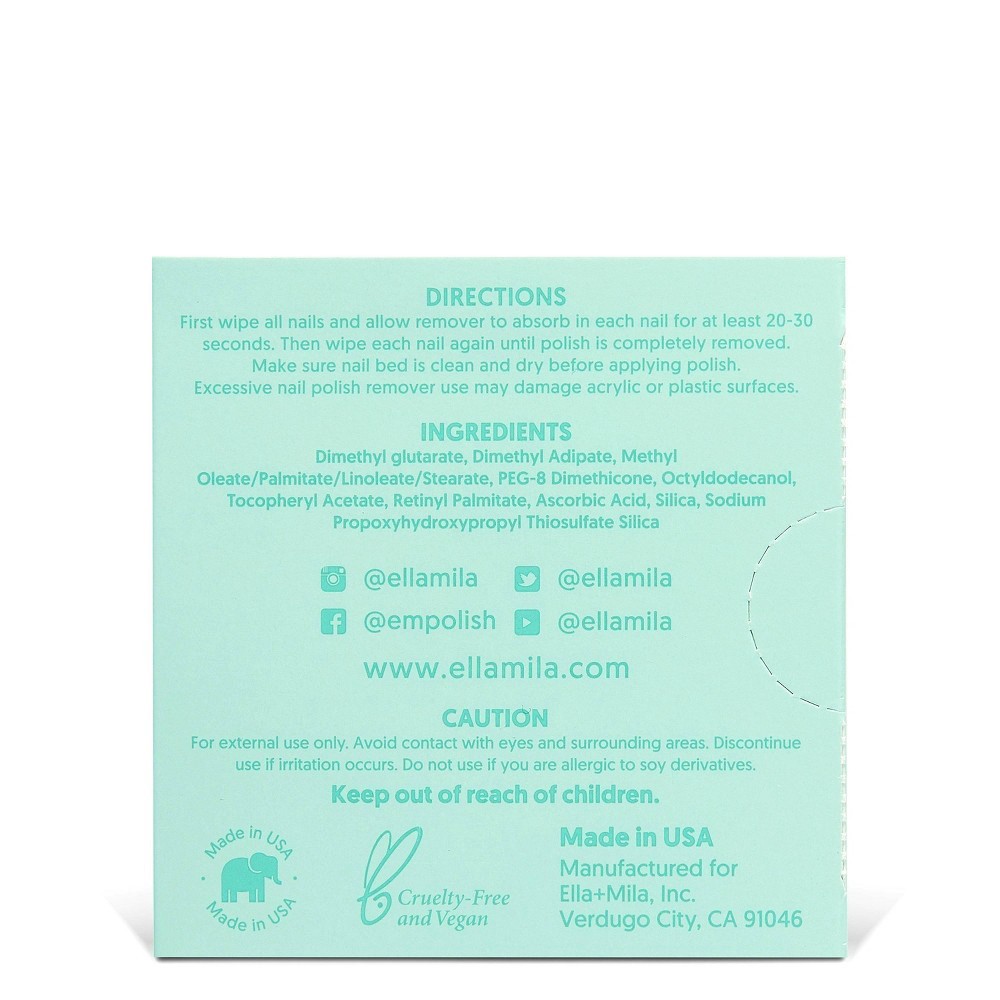 slide 2 of 5, ella+mila Soy Nail Polish Remover Wipes - 5ct, 5 ct
