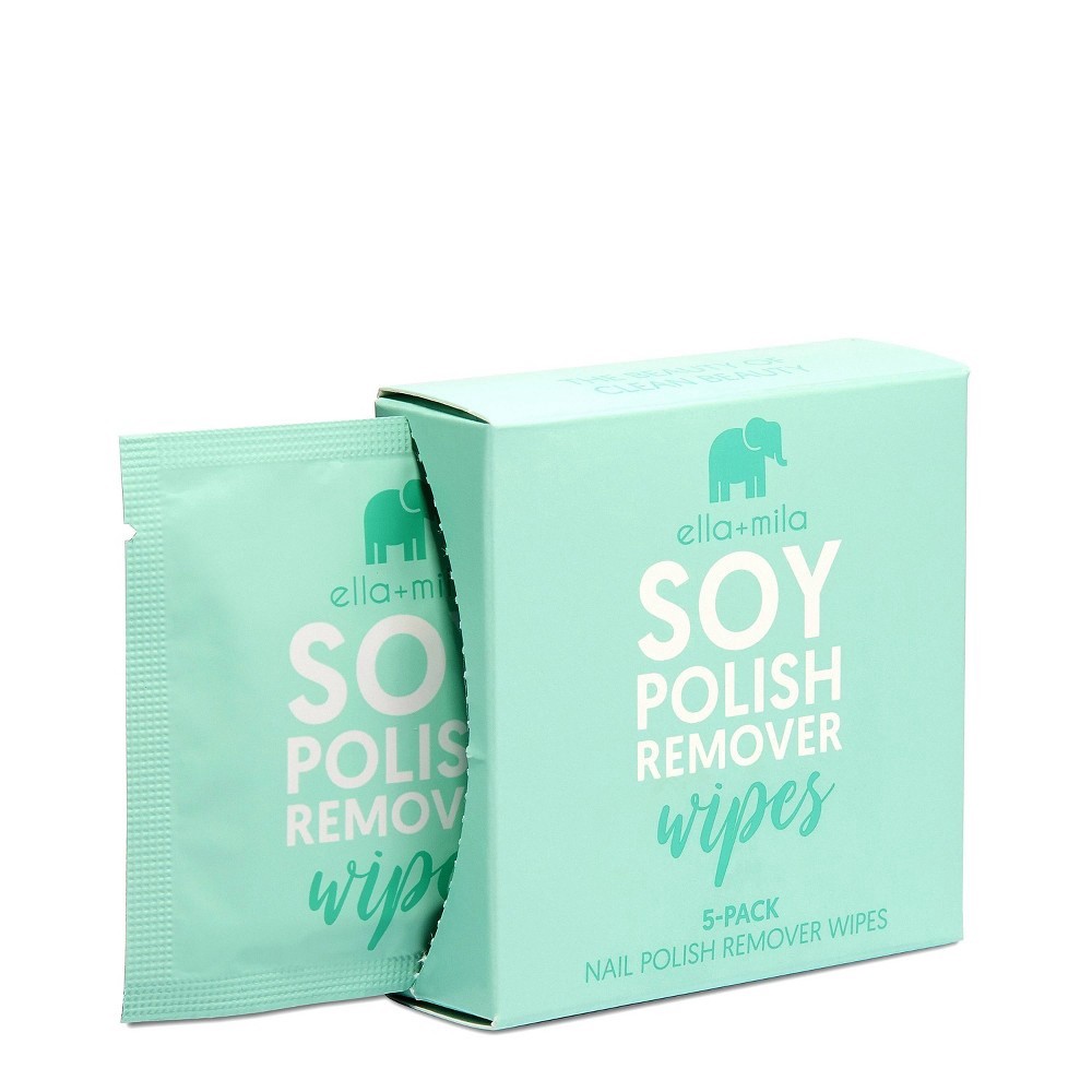 slide 3 of 5, ella+mila Soy Nail Polish Remover Wipes - 5ct, 5 ct