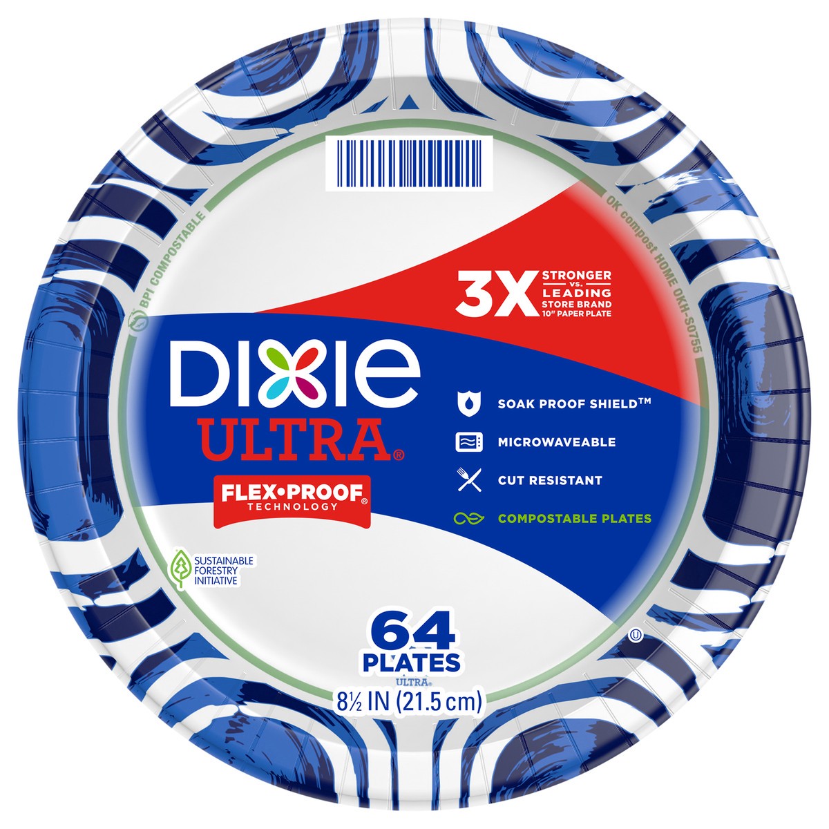 slide 1 of 3, Dixie Ultra Compostable 8.5 Inch Plates, 64 Count, 64 ct