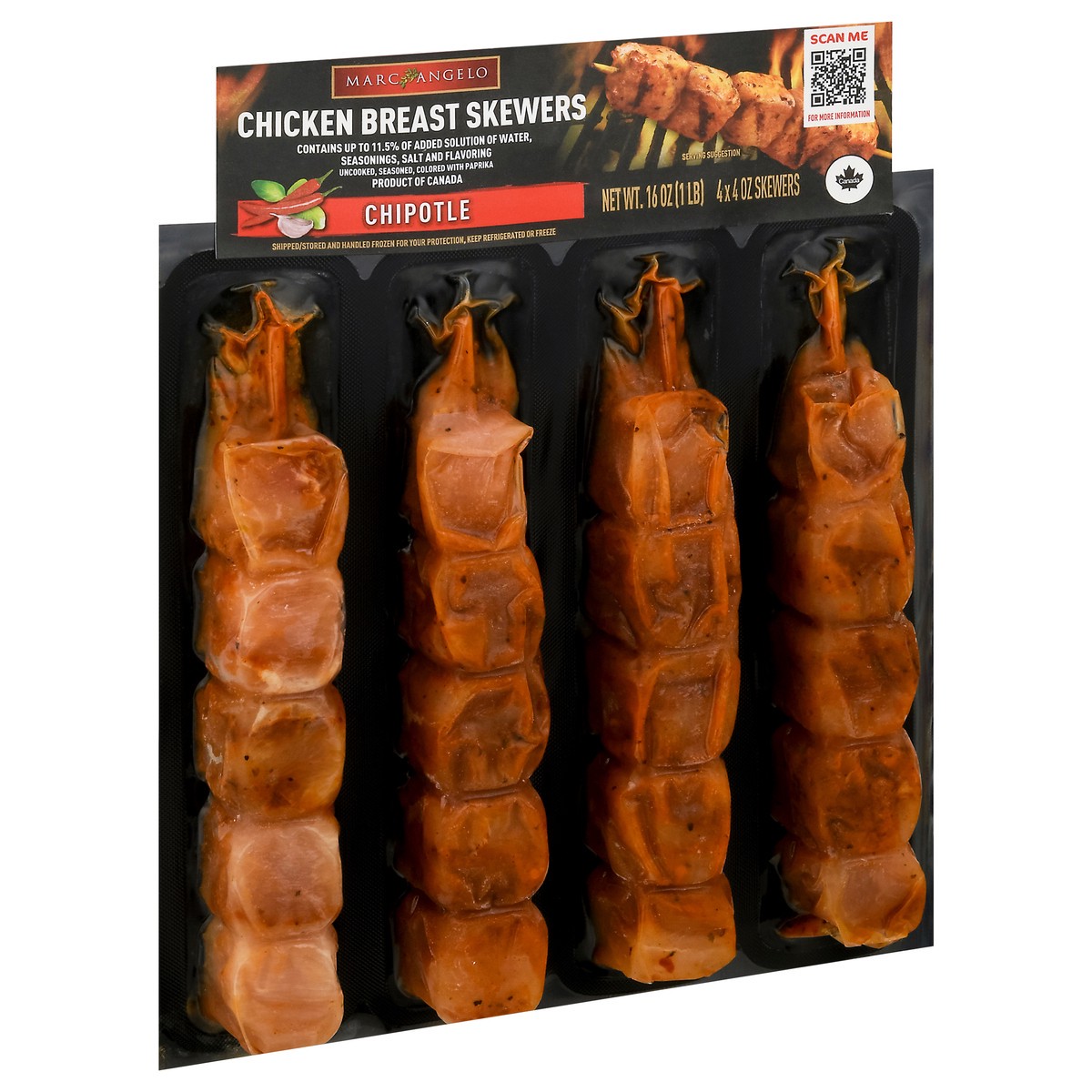 slide 7 of 9, Marcangelo Chipotle Chicken Breast Skewers 4 - 4 oz Skewers, 1 ct