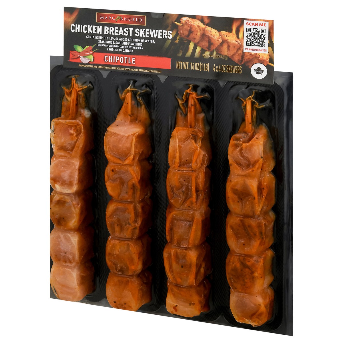 slide 9 of 9, Marcangelo Chipotle Chicken Breast Skewers 4 - 4 oz Skewers, 1 ct