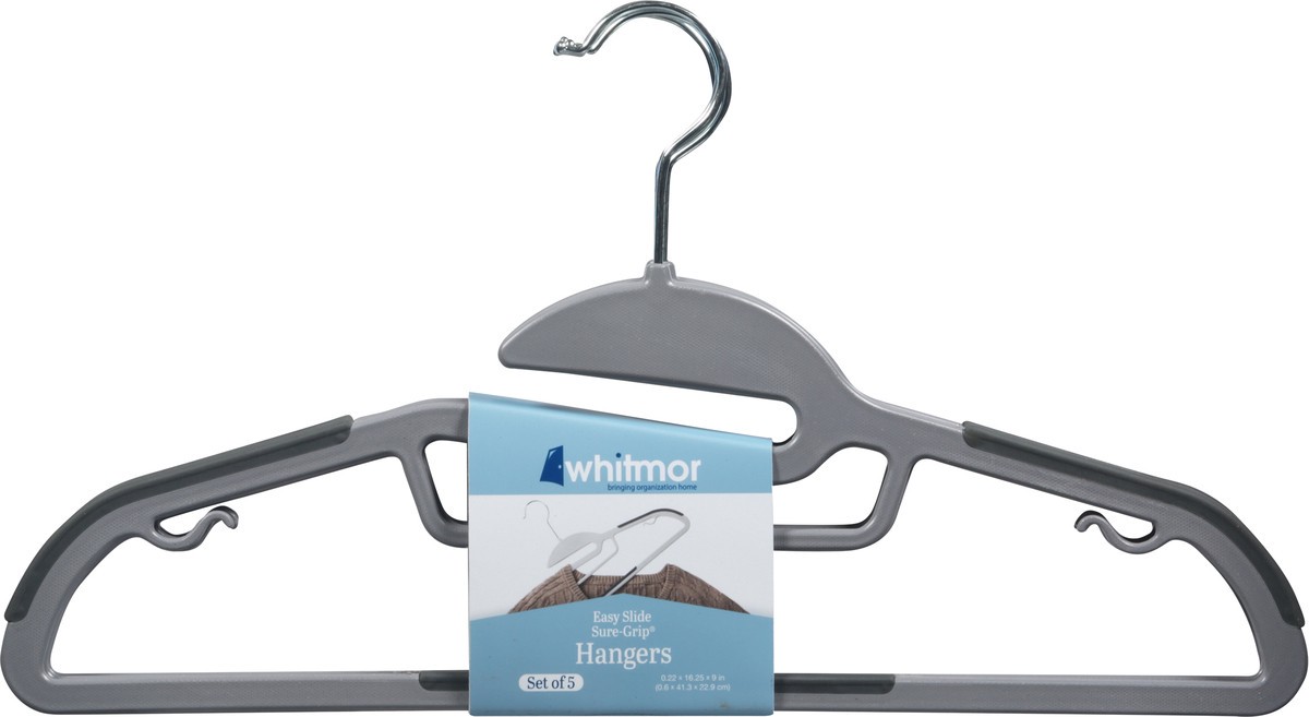 slide 4 of 9, Whitmor Sure-Grip Easy Slide Hangers 1 ea, 5 ct