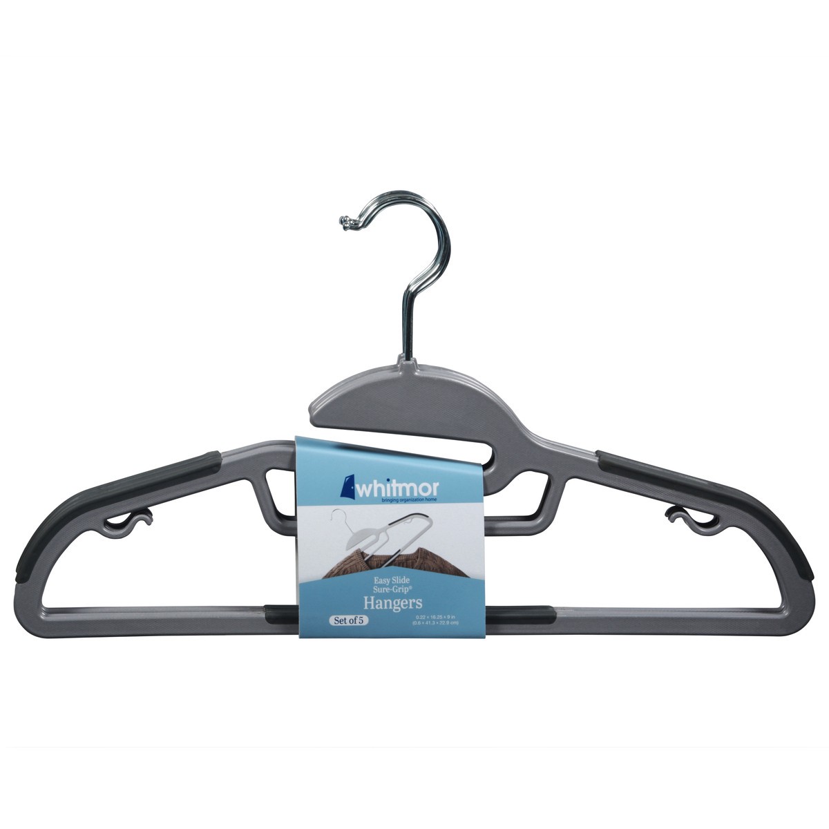 slide 1 of 9, Whitmor Sure-Grip Easy Slide Hangers 1 ea, 5 ct
