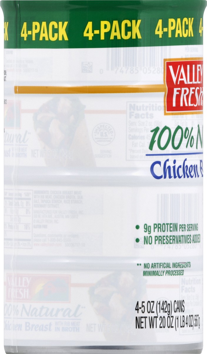 slide 6 of 6, VALLEY FRESH 100% Natural Chicken Breast, 4 ct