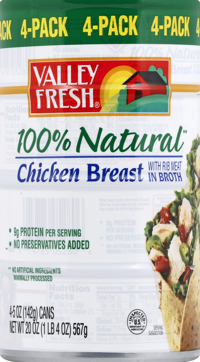 slide 3 of 6, VALLEY FRESH 100% Natural Chicken Breast, 4 ct