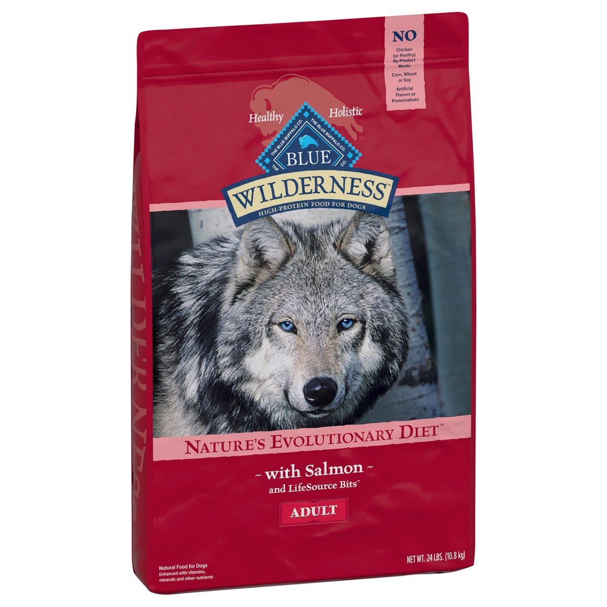 slide 4 of 9, Blue Buffalo Wilderness High Protein, Natural Adult Dry Dog Food, Salmon 24-lb, 24 lb