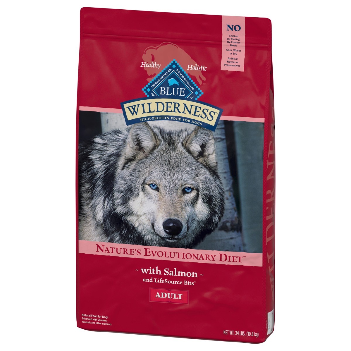 slide 5 of 9, Blue Buffalo Wilderness High Protein, Natural Adult Dry Dog Food, Salmon 24-lb, 24 lb