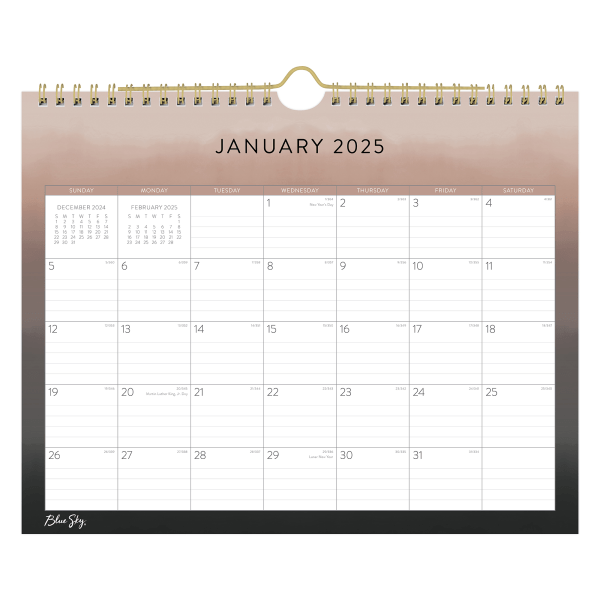 slide 1 of 2, 2025 Blue Sky Monthly Wall Calendar, 11"" X 8-3/4"", Inner Peace, January 2025 To December 2025, 1 ct