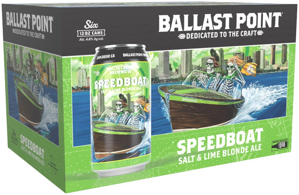 slide 1 of 1, Ballast Point Speedboat Salt & Lime Blonde Ale Craft Beer, 6 ct; 12 fl oz