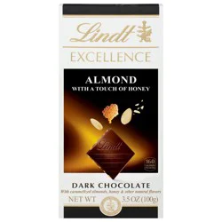 Lindt Excellence Almond with a Touch of Honey Dark Chocolate 3.5 oz