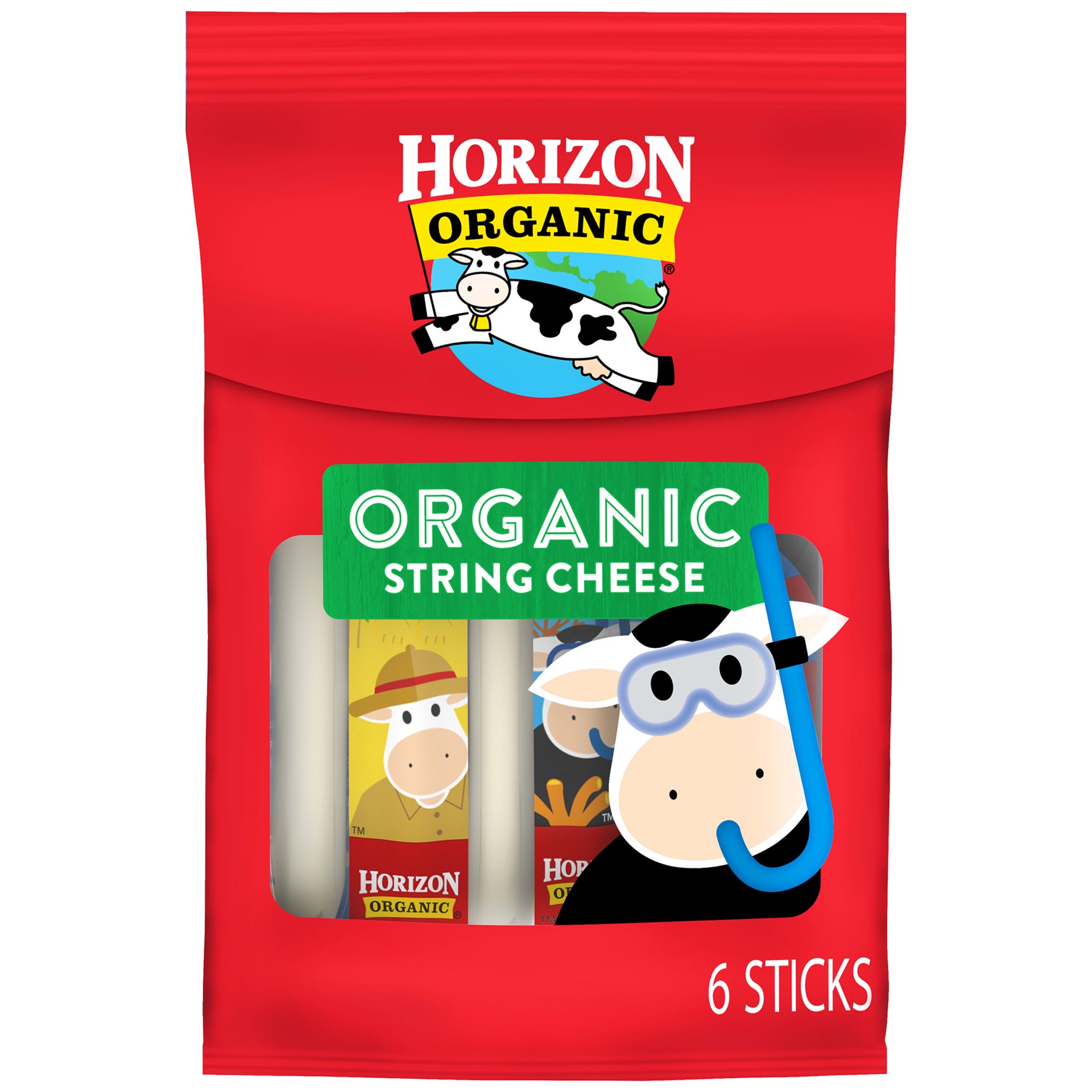 slide 1 of 5, Horizon Organic Mozzarella String Cheese, 6 oz. Pack, 6 Sticks, 6 oz