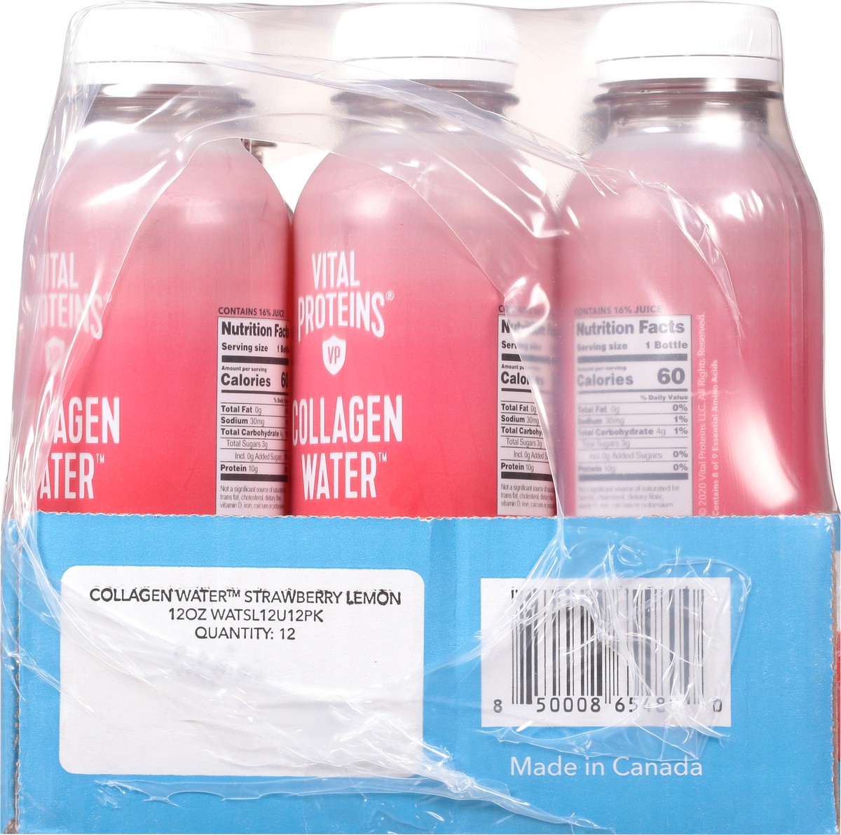 slide 6 of 11, Vital Proteins Strawberry Lemon Collagen Water 12-12 fl oz Bottles, 12 ct