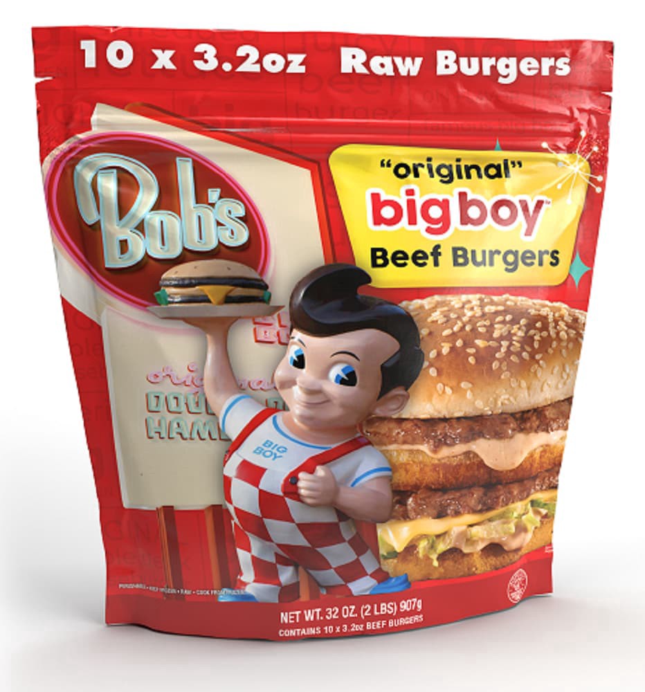 slide 1 of 1, Bob's Big Boy Original Beef Burger Patties, 2 lb