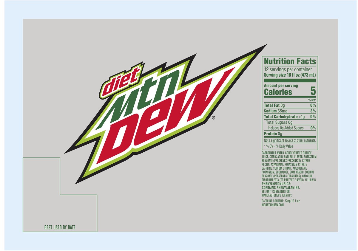 slide 2 of 8, Mountain Dew 12 Pack Diet Soda 12 ea - 12 ct, 12 ct