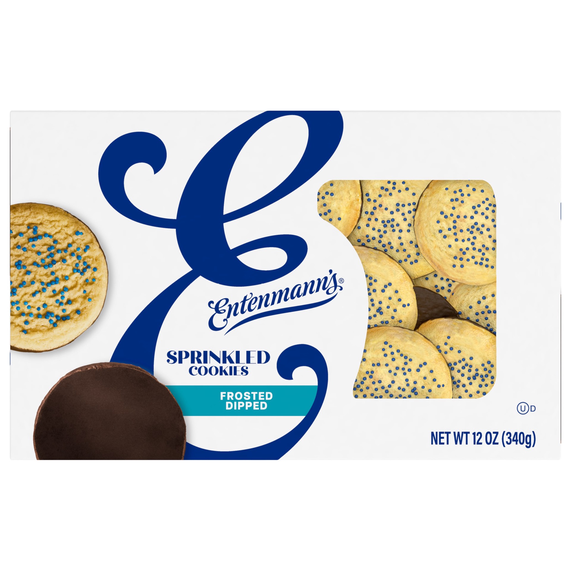 slide 1 of 5, Entenmann's Dipped Sprinkled Cookies, 12 oz, Sugar Cookies, Box, 12 oz