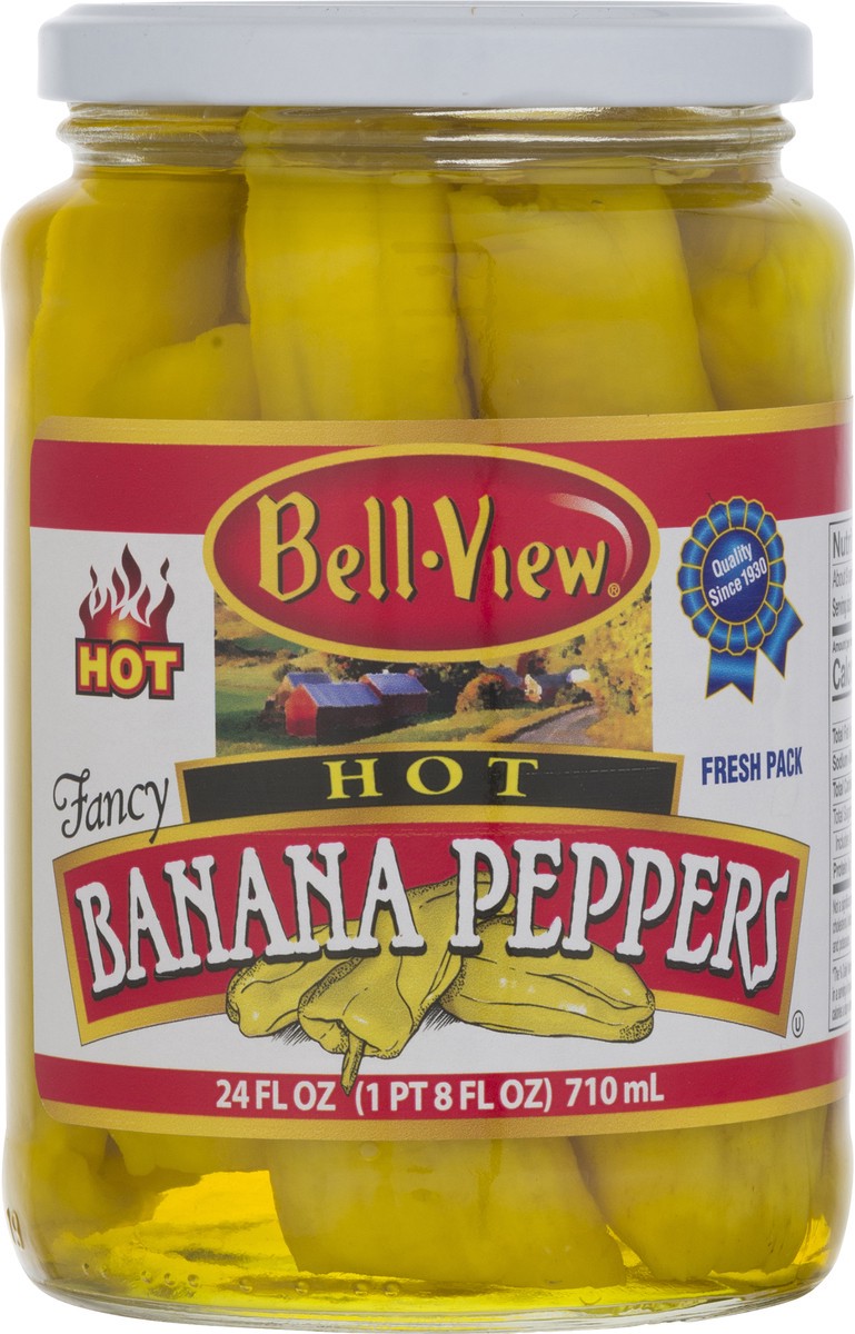 slide 1 of 12, Bell-View Fresh Pack Fancy Hot Banana Peppers 24 fl oz, 24 fl oz