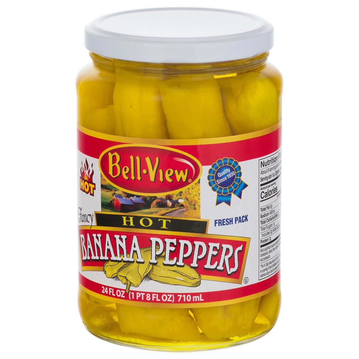 slide 11 of 12, Bell-View Fresh Pack Fancy Hot Banana Peppers 24 fl oz, 24 fl oz