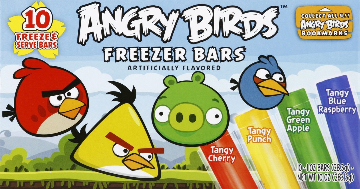 slide 4 of 5, Angry Birds Freezer Bars 10 ea, 10 oz